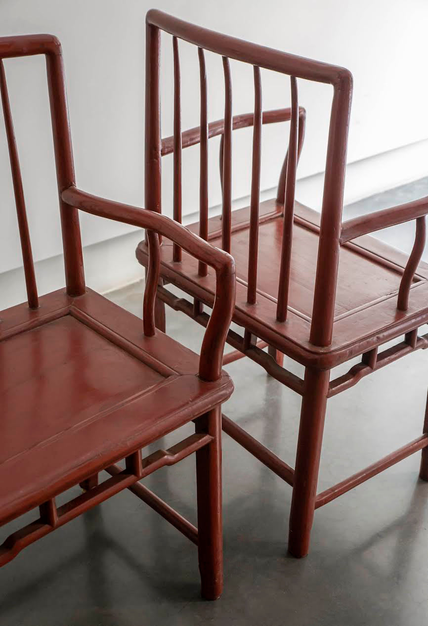 SILLAS CHINAS LACADAS EN ROJO