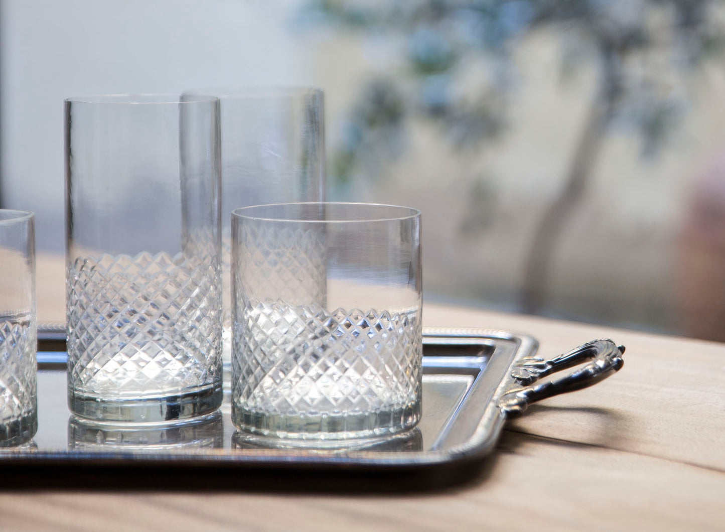VASO DE VIDRIO TALLADO