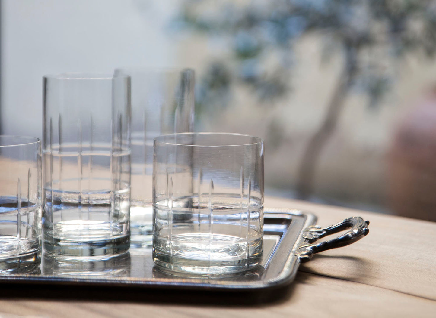 VASO DE VIDRIO TALLADO