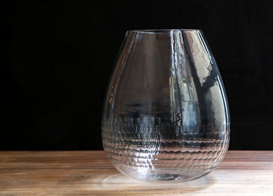 FACETED GLASS CANDLE HOLDER
