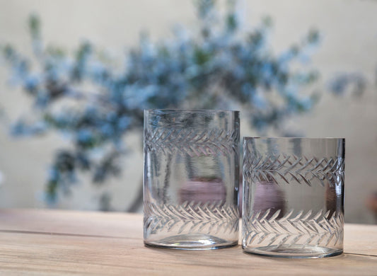 CUT GLASS CANDLE HOLDER