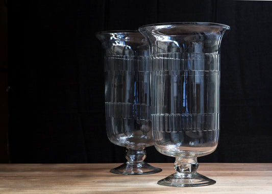 FACETED GLASS CANDLE HOLDER