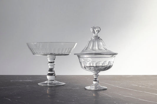 CRYSTAL FRUIT BOWL AND COMPOTTER